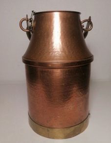 Vintage copper and brass milk churn