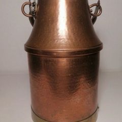 Vintage copper and brass milk churn