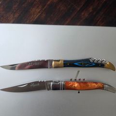 2x Original French Laguiole Pocket Knives - La Flore + Classic - As New