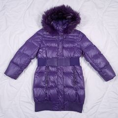 Savage Violet Purple Down Belted Puffer Coat Jacket 8-10UK/36-38EU