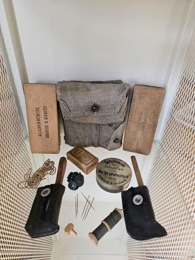 Vintage 1950s  Swiss Army uniform and boot cleaning, grooming, and repair kit Collectable Militaria