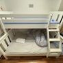 White Wooden Bunk Bed, 135cm Double Bottom and 90cm Single Top with 2 Mattresses Image 3