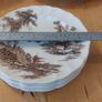 Fabulous Vintage Mid Century Brown 29 Piece Dinner Service With Hand-Painted Multicoloured Elements by Johnson Bros in the Popular and Collectable The Old Mill Pattern, Circa 1952-77 Image 10
