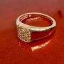 Diamond Natural Arglye Champagne Diamond SIGNET Ring Image 3