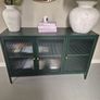 Green Ribbed Glass Sideboard Image 3