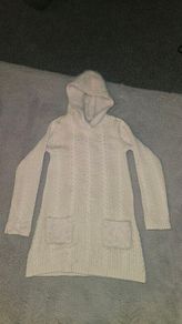 Designer Miss mona baby pink wooly girls dress age 7to 8 hoody