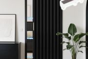 Blackout Accordion Style Magnetic Door Curtain Sets Included Tracks for Closet Pleated Folding Doorway Curtain Accordion Door Interior Room Divider Bedroom Bathroom