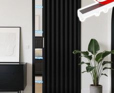 Blackout Accordion Style Magnetic Door Curtain Sets Included Tracks for Closet Pleated Folding Doorway Curtain Accordion Door Interior Room Divider Bedroom Bathroom