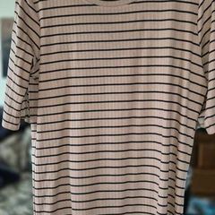 F&F Brown & Black Striped Ribbed Top , UK 18 , Mint Condition