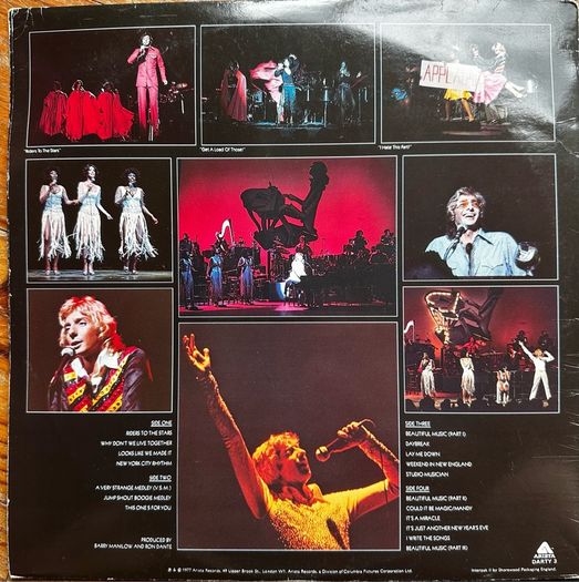 Barry Manilow live double vinyl record. Original 1977 release in vg+ condition