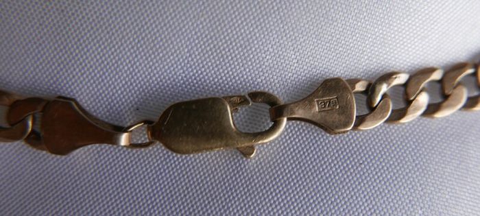 Vintage Solid Gold 9 Ct  Gold  375 Identity Men's Bracelet