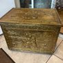 Large Vintage Ornament Embossed Brass coal or log storage box Image 10