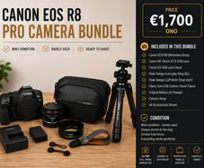 Canon EOS R8 Premium Full Frame Bundle | RF 50mm | Ulanzi Carbon Tripod | Peak Design | Like New