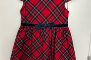 Elegant red plaid dress for a girl, 122cm, 6-7 years