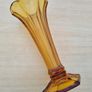 Art deco bohemia glass amber vase Image 5