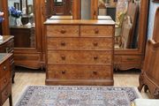 Superb Victorian Figured Pitch Pine Chest of Drawers