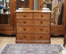 Superb Victorian Figured Pitch Pine Chest of Drawers