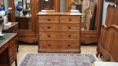 Superb Victorian Figured Pitch Pine Chest of Drawers