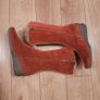 Moreo Burnt Orange Terracotta Leather Suede Square Toe Mid-Calf Boots 5.5UK/38.5EU Image 10
