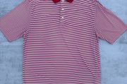 Red &amp; White Striped Footjoy Golf Polo T-Shirt