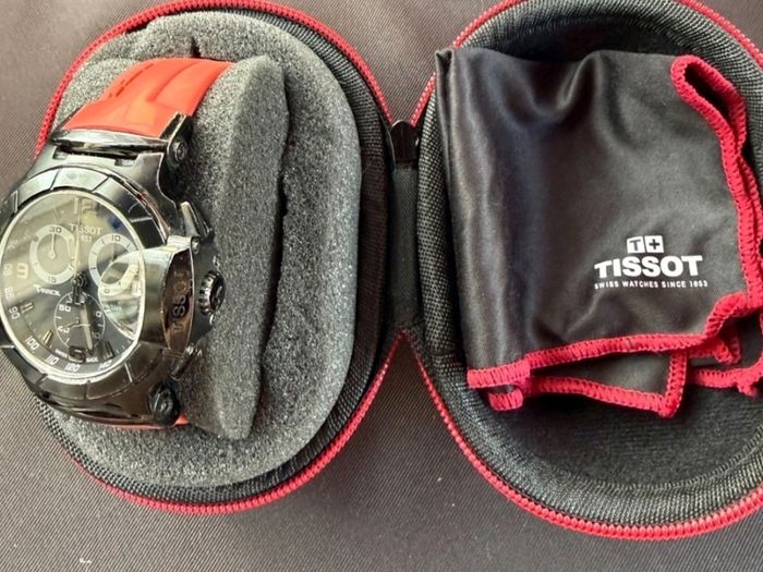 Tissot Watch T-race Chronograph Red Strap & Black Dial Motogp