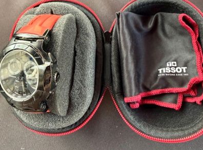 Tissot Watch T-race Chronograph Red Strap & Black Dial Motogp