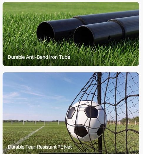 Football Goal 3m x 2m Heavy Duty Garden Soccer Goal with Steel Frame Net and Ground Pegs