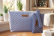 Handbag with matching purse and wristlet (handmade)