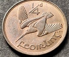 Ireland 1943 Fantastic Farthing coin with Luster