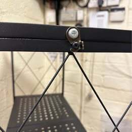 3 Tier Black Metal Shelf Unit-Pop up- Brand New - Pop Up - With Wheels - No Tools