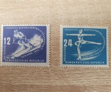 East Germany 1950 "1st Winter Sports Championship" Complete Set unused - free standard postage