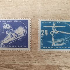 East Germany 1950 "1st Winter Sports Championship" Complete Set unused - free standard postage