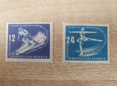 East Germany 1950 "1st Winter Sports Championship" Complete Set unused - free standard postage