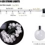 Solar Garden Lights, 60 LED 36ft Waterproof Outdoor String Lights Solar Powered Crystal Ball Decorative Lights for Garden,Patio,Yard,Home,Chrismas Tree,Parties,Warm White, 36feet Image 3