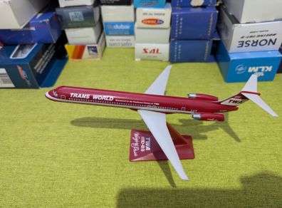 Trans World Airlines 1:200 scale model airplane, MD-83 aircraft, EI-BWD, VERY RARE