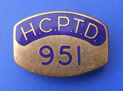 HCPTD bus crew badge - Huddersfield Corporation Public Transport Department - lapel badge numbered 951 (early 1960's)