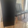 4 dark brown dining room chairs & 4 stretch covers Image 4