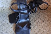 Primark black high heel sandles ..size 4