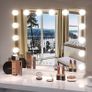 Hollywood Vanity Mirror with Lights, 50x42cm Large Lighted Makeup Mirror with 14 Dimmable LED Bulbs, Touchscreen Control, Cosmetic Tabletop Mirror for Bedroom, Dressing Room (FREE SHIPPING) Image 7