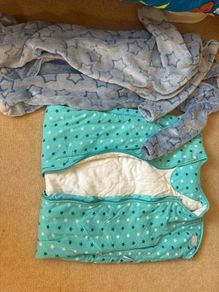 sleeping sack and 2 fleece suits 2-3 age