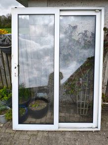 white upvc sliding door