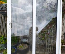 white upvc sliding door