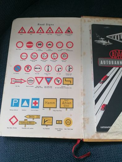 Vintage 1951 Shell Autoatlas Germany & 1951 ADAC Autobahn Map