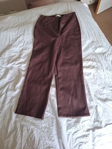 Wine Faux Leather Pants