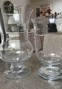 Two Large Candle Hurricanes - Vases