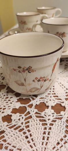 Vintage Arklow Honey Stone Cup and Saucer x6 Whead Field Ceramic Ireland