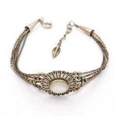 Vintage Mother Of Pearl Sterling Silver Bracelet