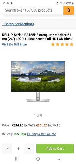 Dell P2425he  24" Usb-c - 1920 X 1080 Full Hd (1080p) - Ips - Led Monitor - 5 Ms - Hdmi, Displayport, Usb-c