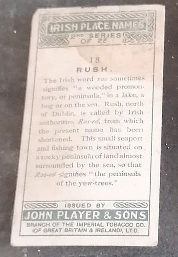 Dublin locations from Jack B. Yeats Designed Cigarette Cards 'Irish Place Names'