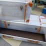 Steamer Trunks x 4 Aluminium & leather. Image 9